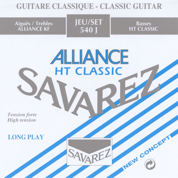 540J Alliance HT Classic Комплект струн для классической гитары, сильное натяжение, посереб, Savarez