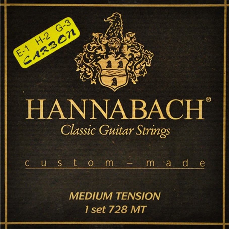 728MT Custom Made Black Комплект струн для классической гитары, среднее натяжение, Hannabach