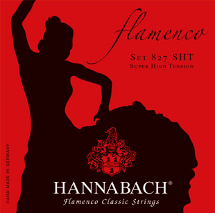 827SHT Red FLAMENCO Комплект струн для классической гитары желтый нейлон/посеребренные Hannabach