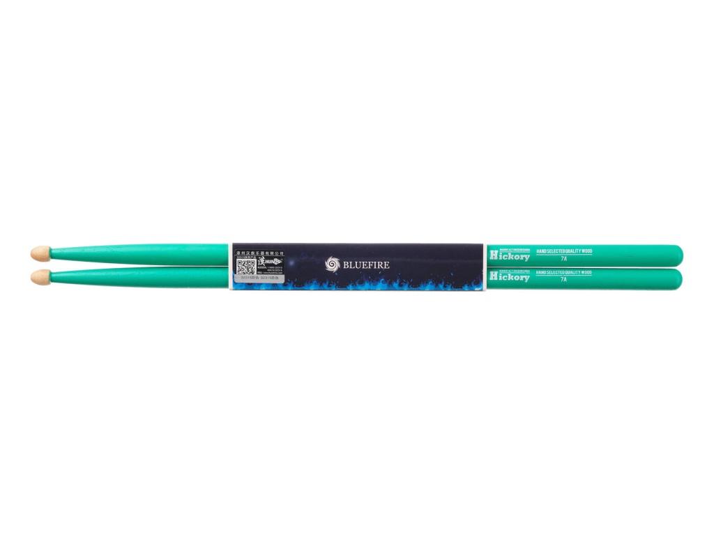 10104016 Colored Series Bluefire 7A GREEN Барабанные палочки, орех гикори, зеленые, HUN
