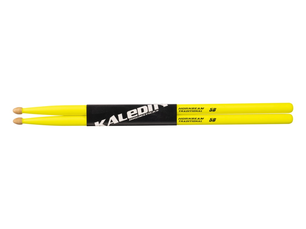 7KLHBYL5B Yellow 5B Барабанные палочки, граб, флуоресцентные желтые, Kaledin Drumsticks