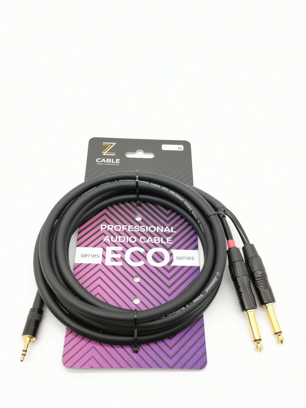 E52-3,5-2J-0500-0 Кабель аудио 3.5-2х6.3мм, 5м, ZZcable