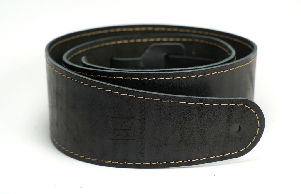 MB6061-112 Ремень для гитары, кожаный, черный, Mamba straps