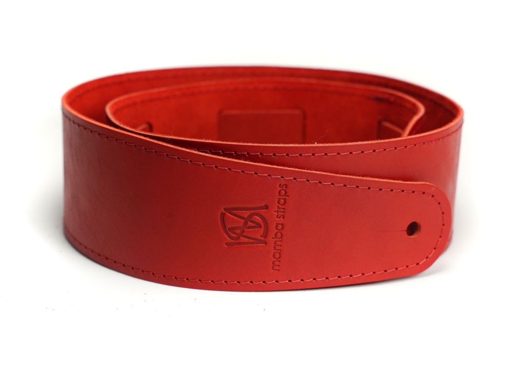 MB6061-117 Ремень для гитары, кожаный, красный, Mamba straps