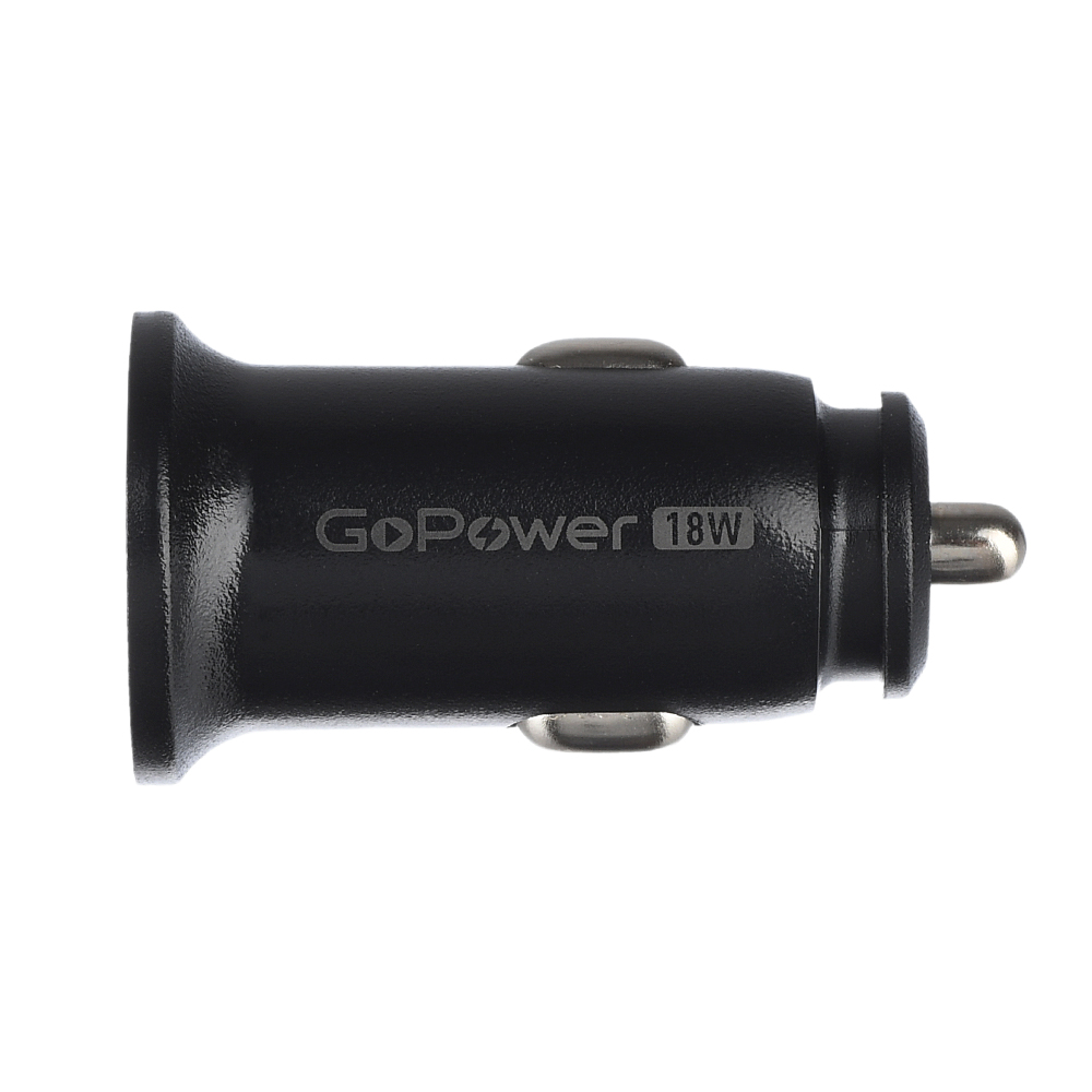 GoPower 00-00028407 Автомобильное зарядное устройство GPQC11-1U 1USB 18Вт, черный