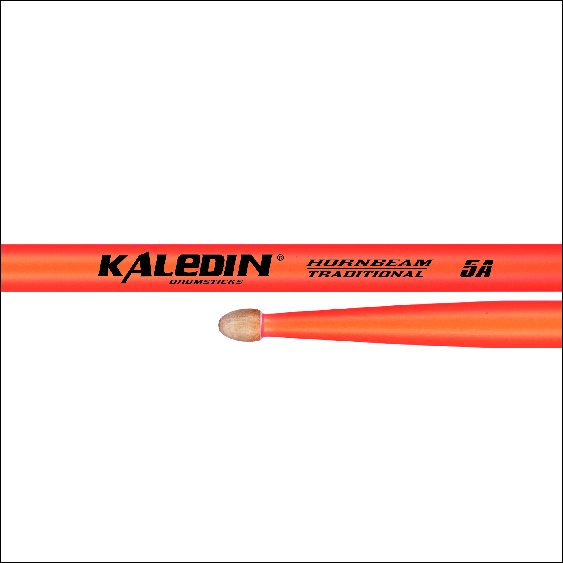 7KLHBOR5A 5A Барабанные палочки, граб, флуоресцентные оранжевые, Kaledin Drumsticks
