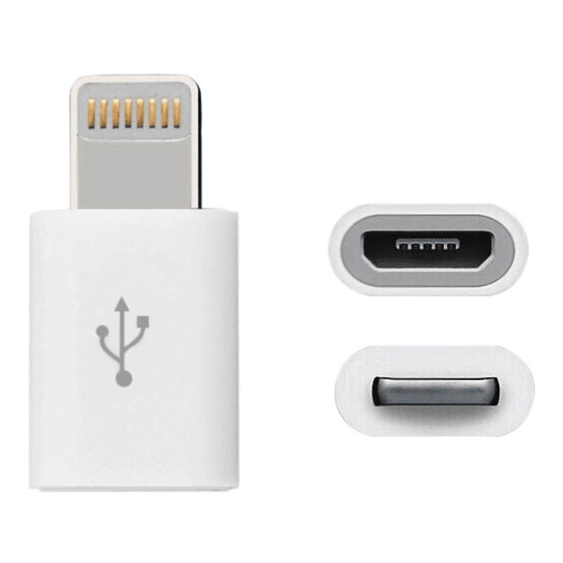 Переходник MicroUSB/ Lightning белый