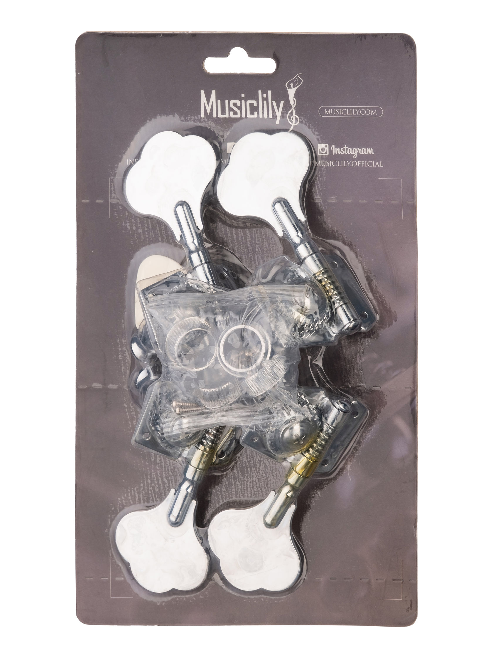 M180-2M446-2 Колки для бас-гитары, 2+2, хром, Musiclily
