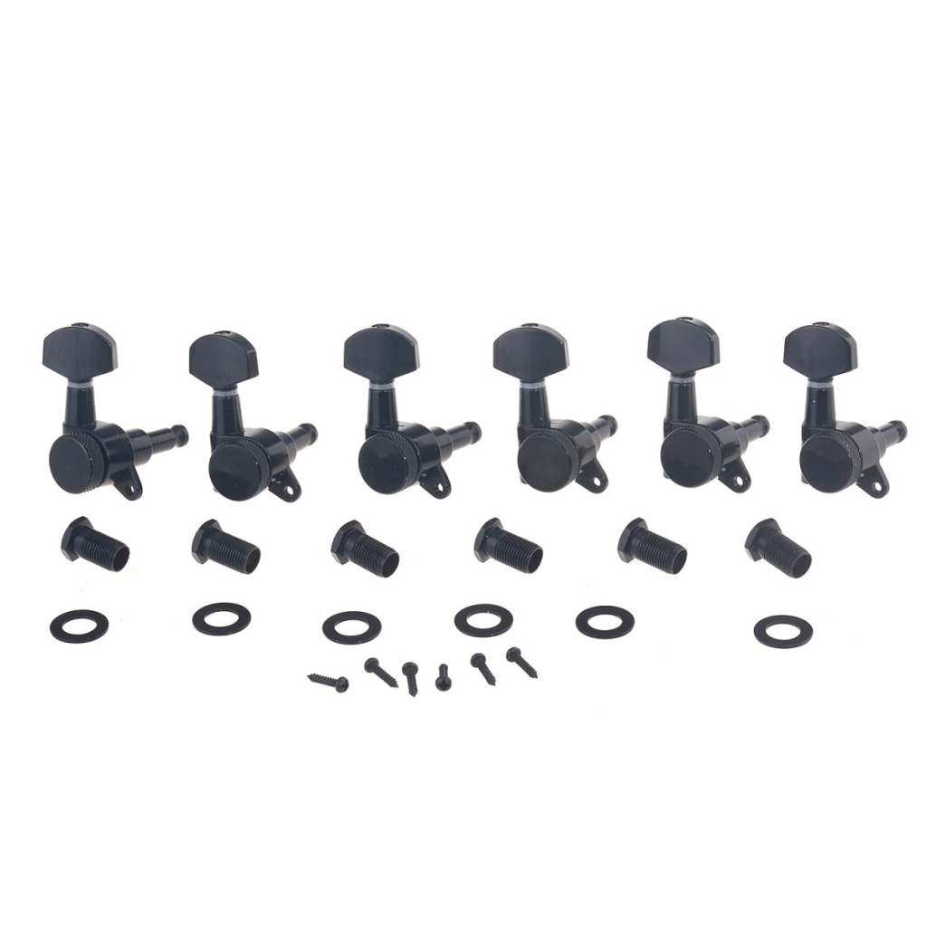 MX1368BK-6 Колки для гитары, 6л, локовые, черные, Musiclily