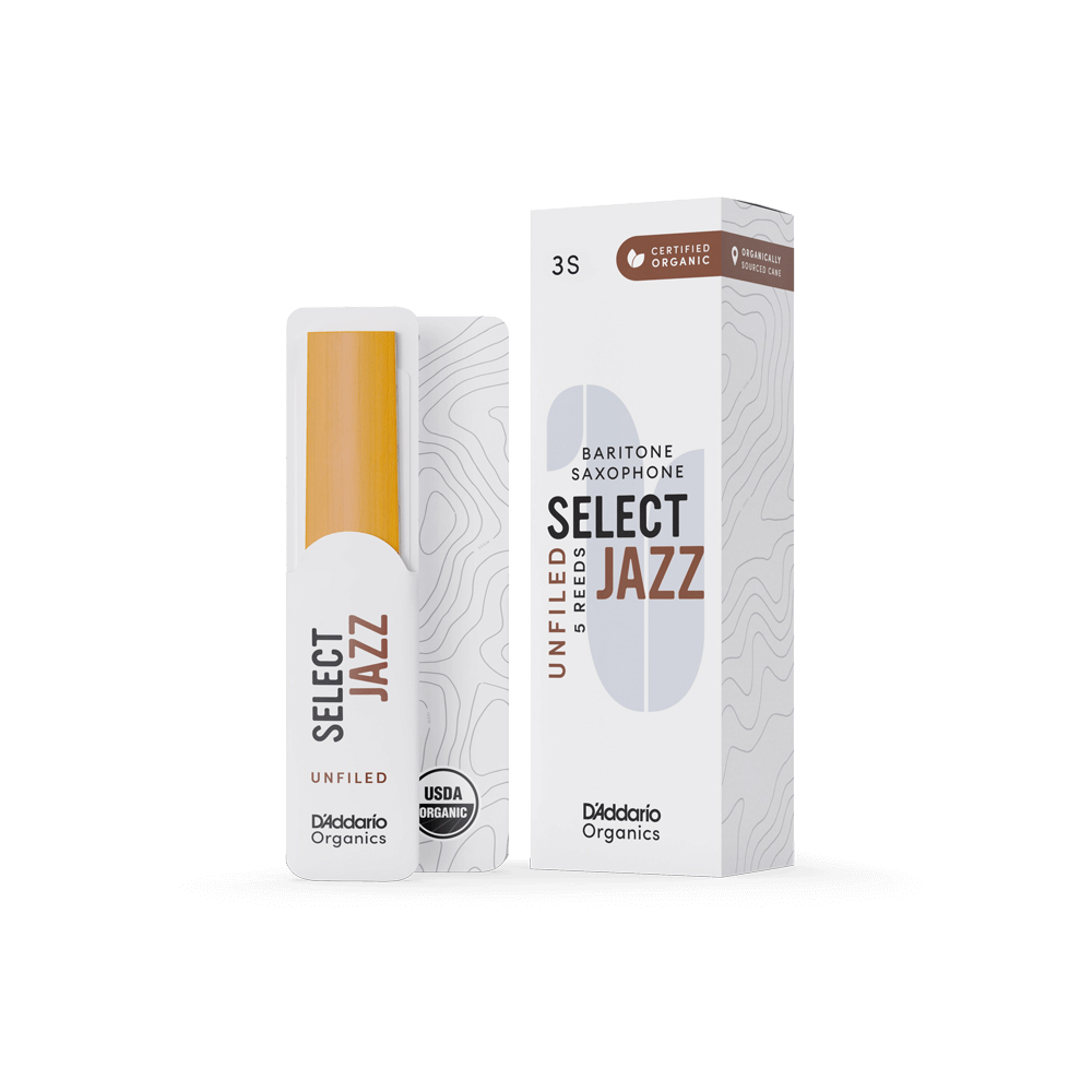 ORRS05BSX3S Organic Select Jazz Unfiled Трости для саксофона баритон, размер 3S, 5шт, D'Addario