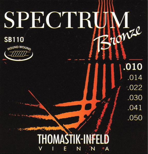 SB110 Spectrum Bronze Комплект струн для акустической гитары, сталь/бронза, 010-050, Thomastik