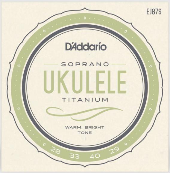 EJ87S Titanium Комплект струн для укулеле сопрано, D'Addario