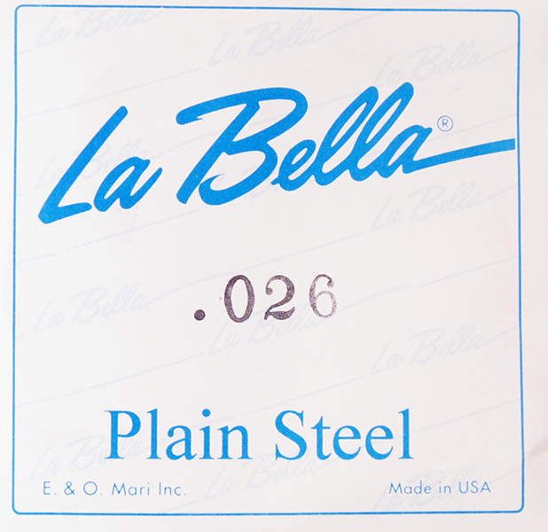 PS026 Отдельная стальная струна без оплетки, сталь, 026, La Bella