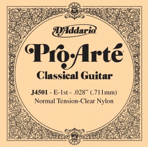 J4501 Pro-Arte Отдельная 1-ая струна для классической гитары, нейлон, D'Addario