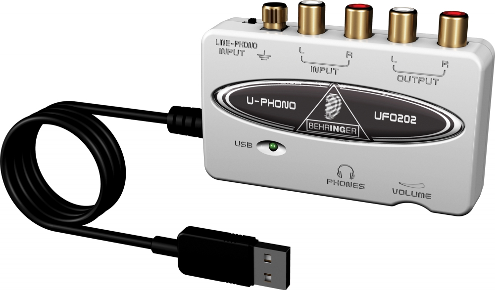 BEHRINGER UFO202 - цифровой аудиоинтерфейс с предусилителем, для оцифровывания записи с ленты и вини