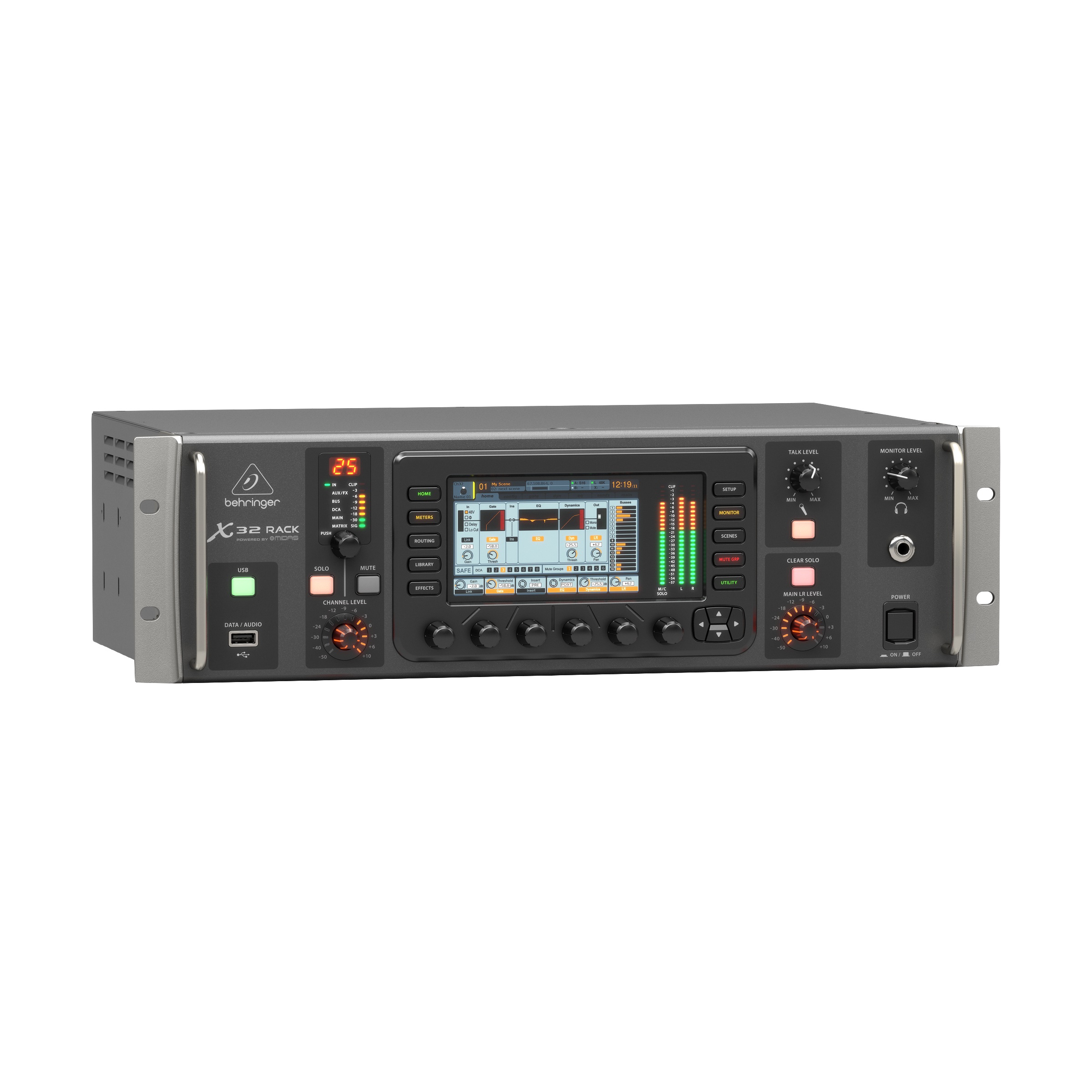 BEHRINGER X32 RACK - цифровой микшер, 16 входов, 8вых 25 шин, 8 стрео FX слотов