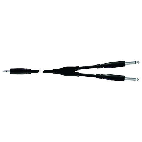 PROEL BULK505LU18 - инсертный кабель 3.5 джек стерео <-> 2 x 6.3 джек моно, длина - 1,8м