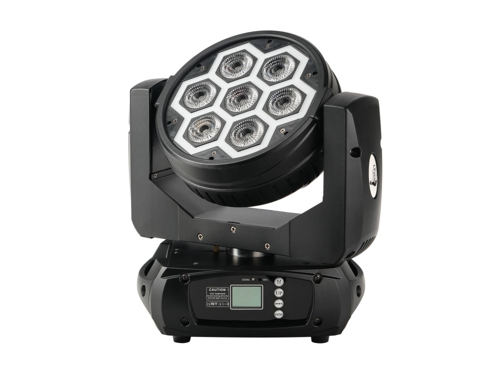 FO-710E Вращающаяся голова Wash, RGBW, LED 7х10Вт+60х0,2Вт, LFocus