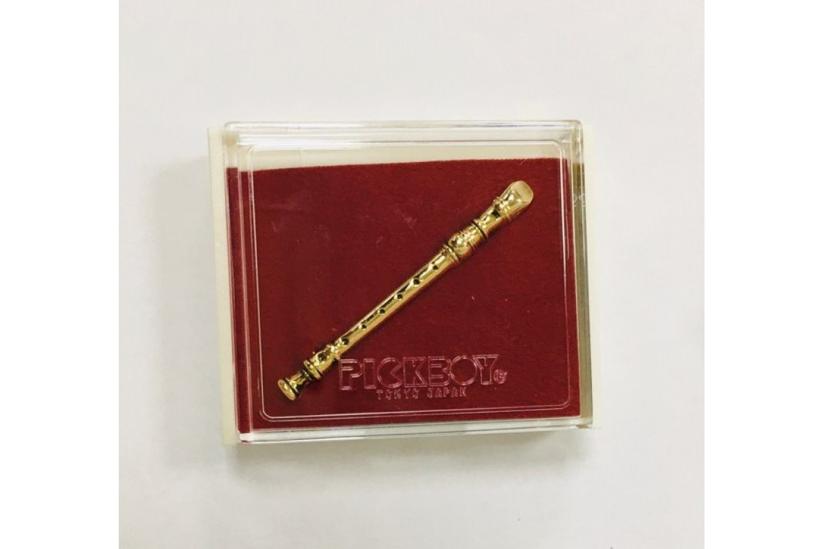 Pick Boy Recorder Pin значок на булавке зол. напыление блок-флейта, made in Japan