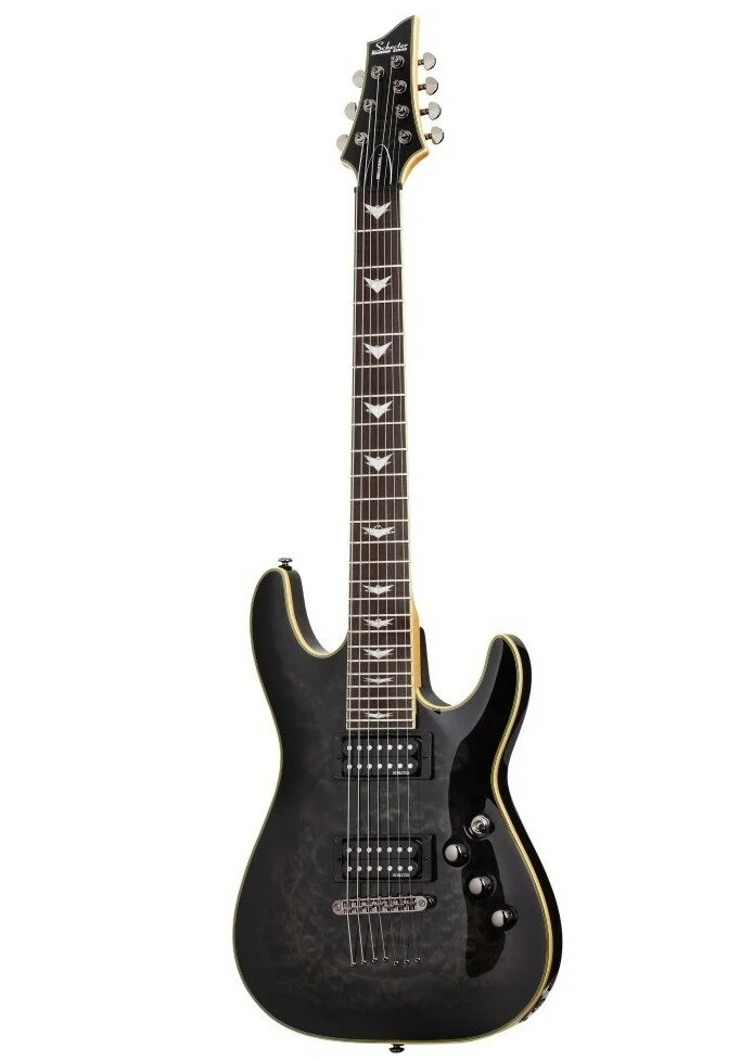 Schecter OMEN EXTREME-7 STBLK Гитара электрическая,  7 струн, корпус махагони w/Quilted Maple