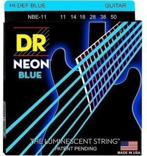 NBE-11 Струны для электрогитары люминесцентные DR Strings Neon Blue (11-50)