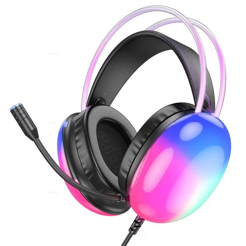 Hoco W109 Plus (Black) Наушники полноразмерные игровые с МК с LED USB 7.1