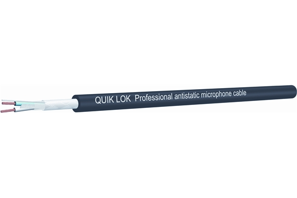 Quik Lok CH02350 микрофонный кабель серии Just, сечение 0,5 мм2, оболочка ПВХ, внешний диаметр 6.5 мм, цвет черный, цена за метр