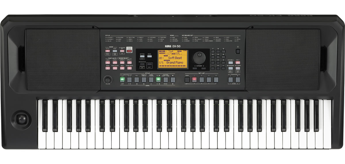 KORG EK-50 синтезатор с автоаккомпаниментом 61 клавиша, полифония 64 голоса, подставка для нот