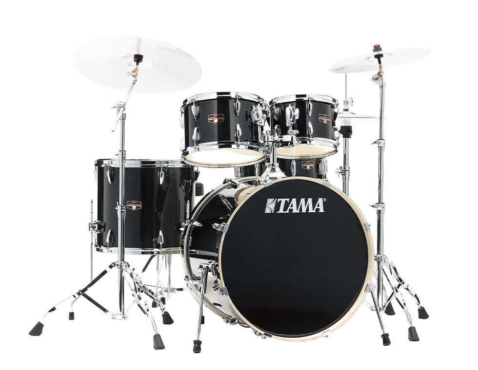TAMA IP52H6W-HBK IMPERIALSTAR (UNICOLOR WRAP FINISHES) ударная установка из 5-ти барабанов со стойками, тополь, цвет черный глян