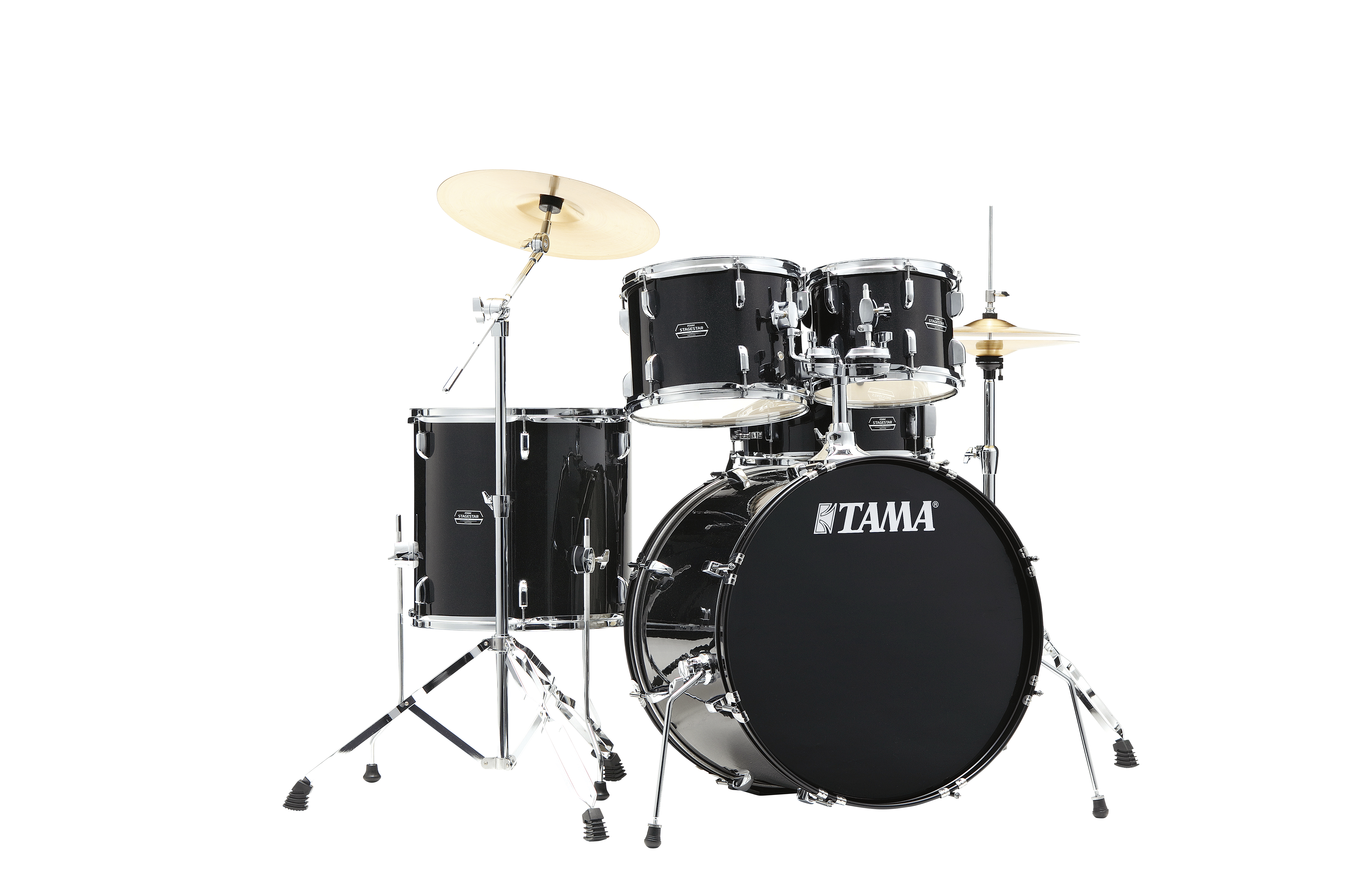 TAMA ST52H4C-BNS STAGESTAR ударная установка из 5-ти барабанов со стойками и тарелками, цвет искрящийся черный