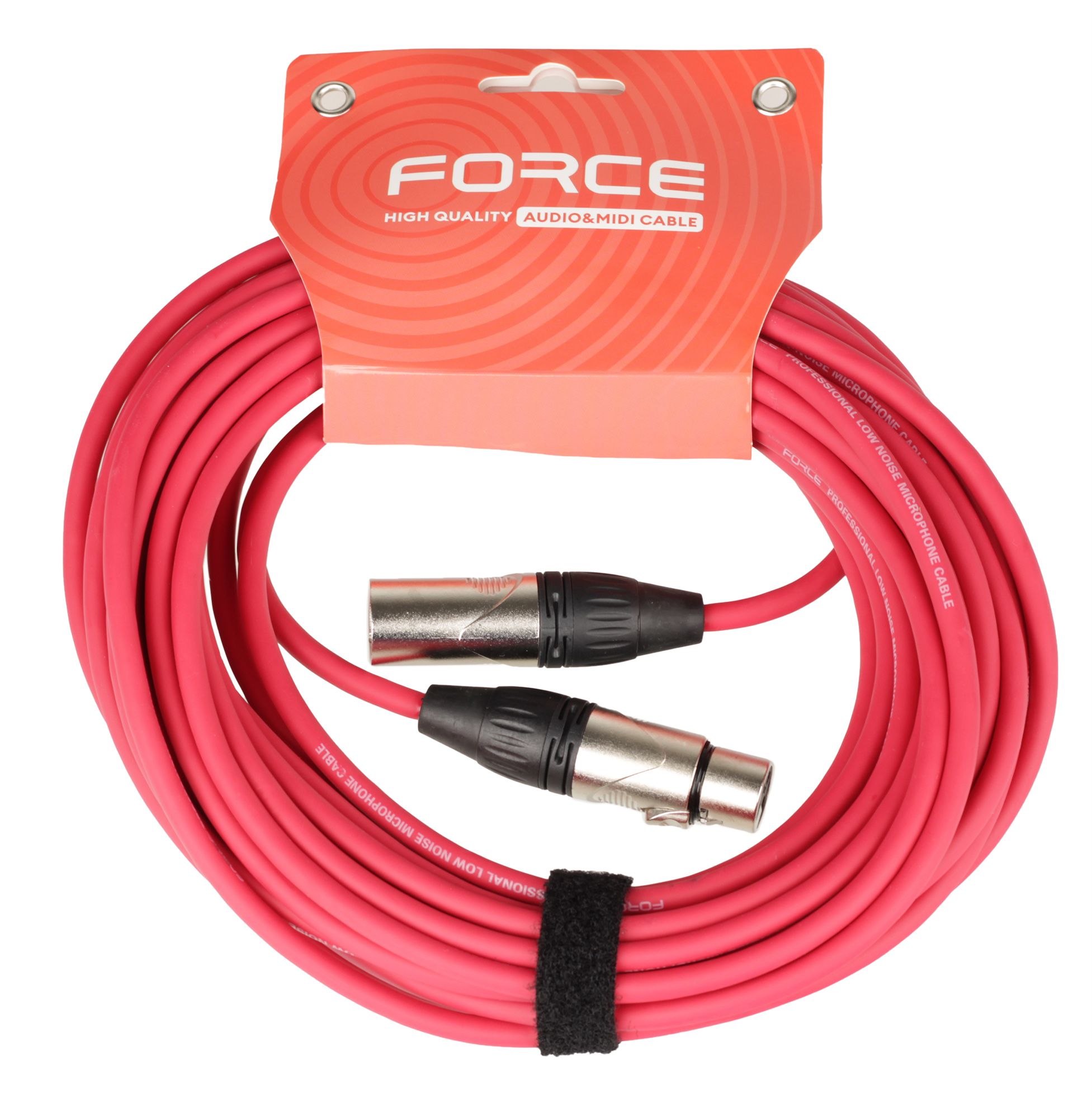 FORCE FMC-05/10 RD - Шнур микрофонный XLR (F)- XLR(M) , длина 10 метров, цвет красный