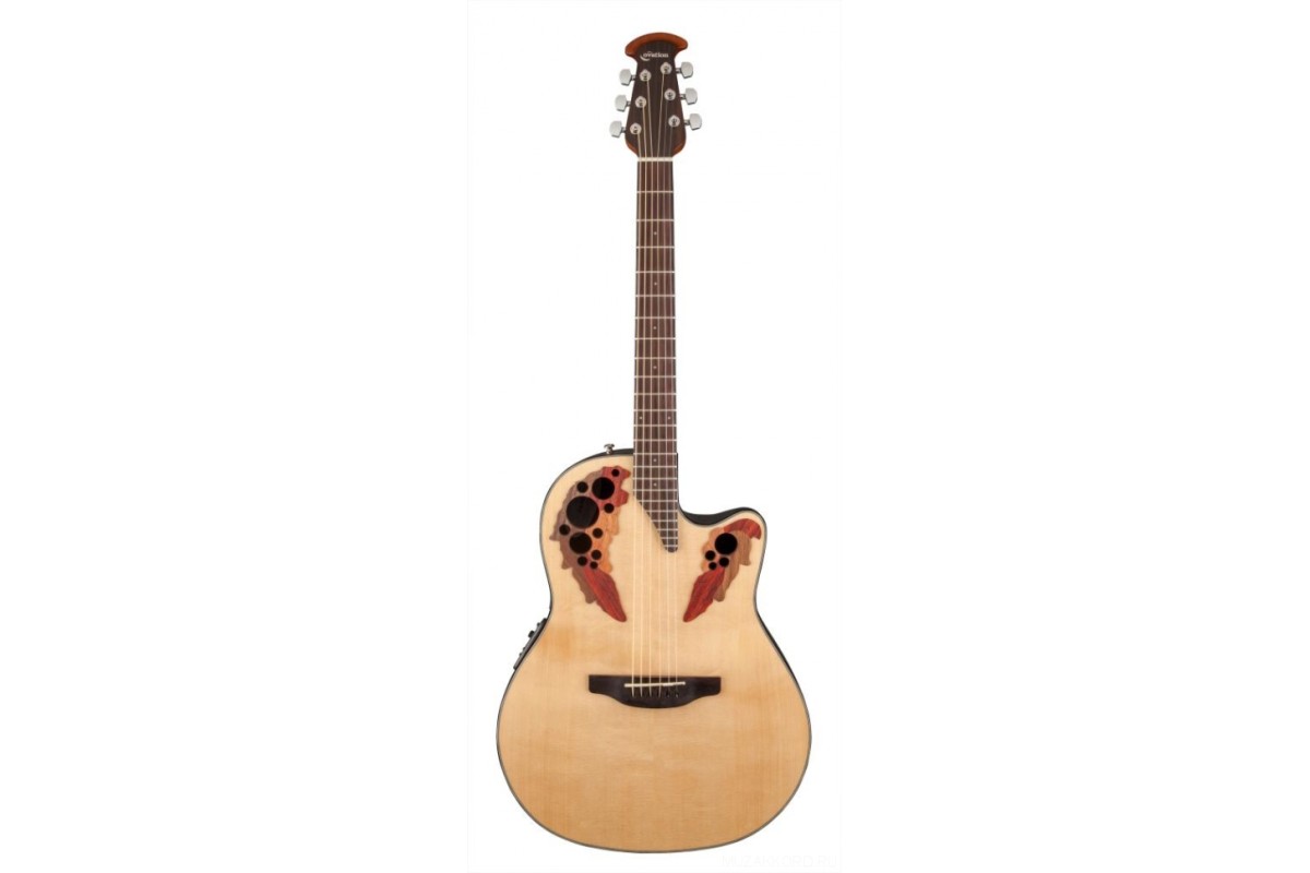 Ovation CE44-4 Celebrity Elite Mid Cutaway Natural электроакустическая гитара с вырезом