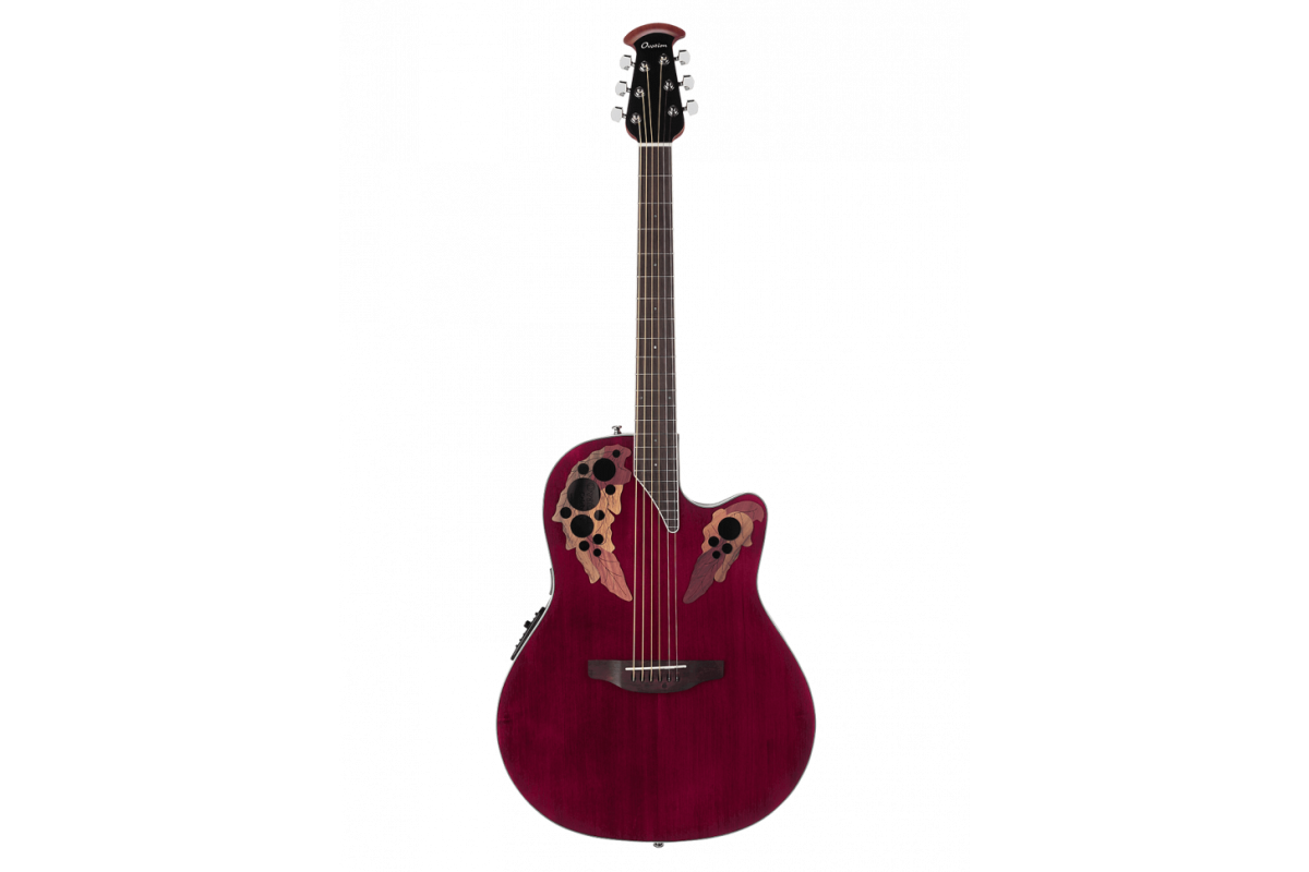 OVATION CE48-RR Celebrity Elite Super Shallow Cutaway Ruby Red гитара электроакустическая