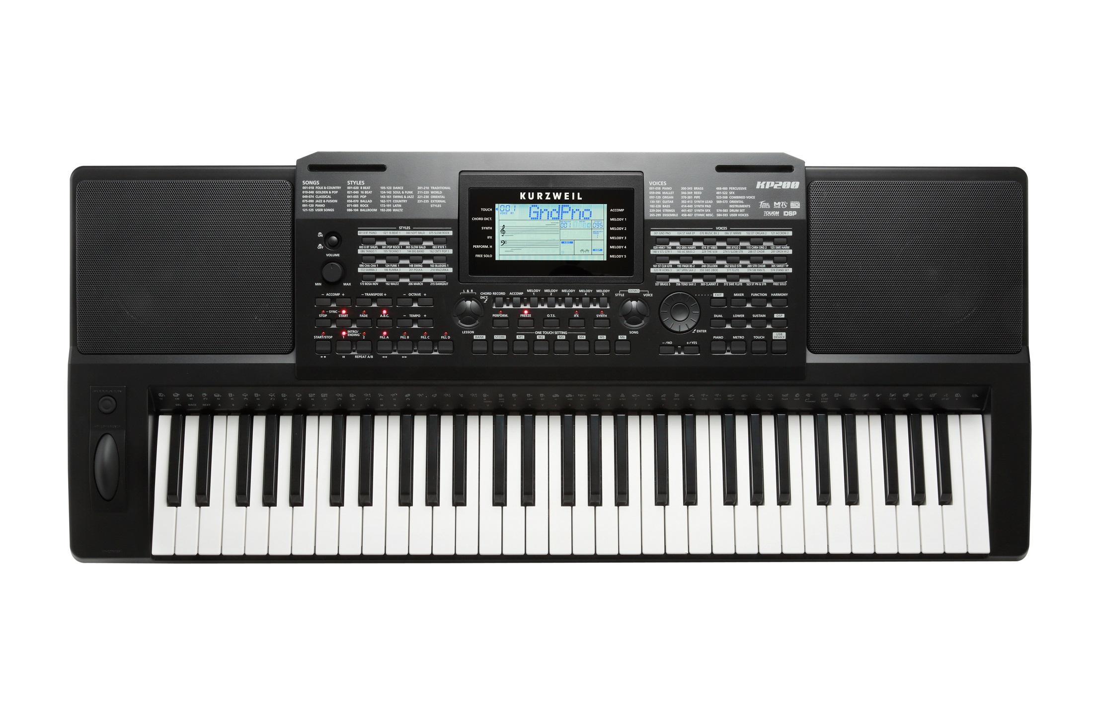 Kurzweil KP200 LB Синтезатор, 61 клавиша, полифония 128, цвет чёрный