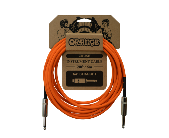 Crush 20ft Instrument Cable Straight to Straight ORANGE