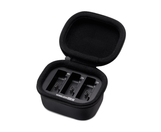 WIGOII CHARGING CASE Удобный чехол для зарядки Wireless GO II. Он вмещает как передатчики, так и при