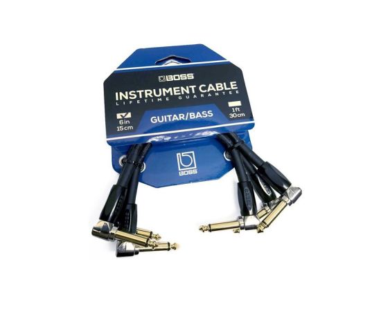 BIC-PC-3 Инструментальный кабель, 0,15 м, ANGLED/ANGLED 1/4'' JACK, 3 штуки