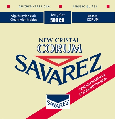 500CR New Cristal Corum Комплект струн для классической гитары, норм.натяжение, посеребр, Savarez