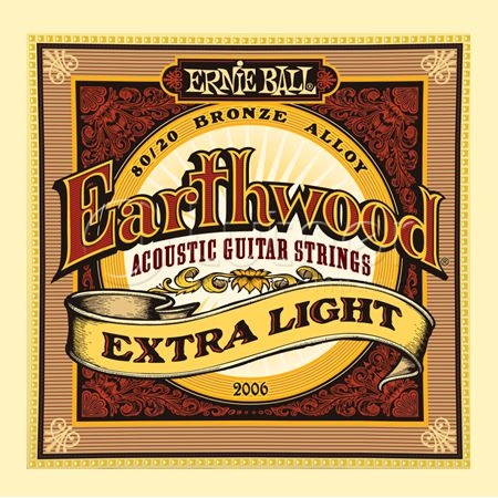 P02006 Earthwood Extra Light Комплект струн для акустической гитары, бронза, 10-50, Ernie Ball